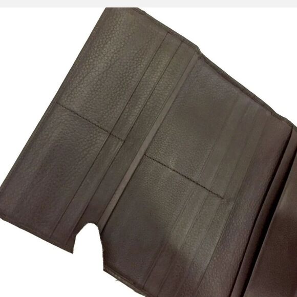 Authentic BVLGARI Logo Canvas Leather Long Bifold Wallet - Picture 6 of 8